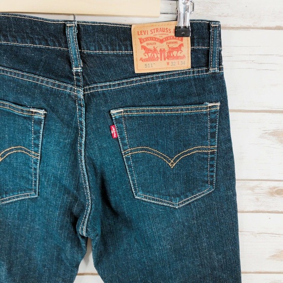 Levi’s Mens 511 Jeans Size 32x34 Straight Leg - Picture 6 of 9